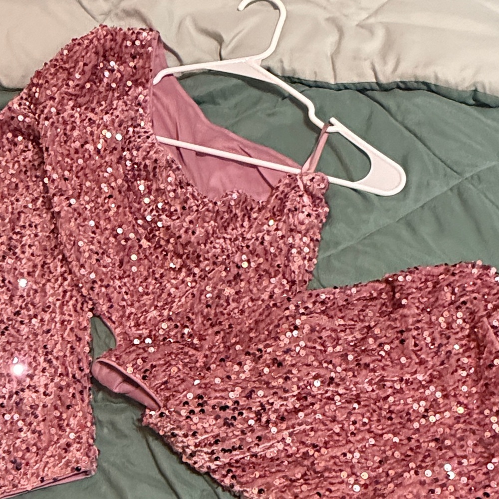 Pink Sequin Women's Intimate Dress